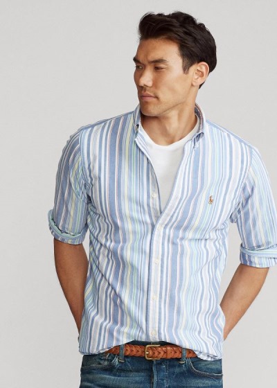 Men's Polo Ralph Lauren Classic Fit Striped Shirts | 634980IZP